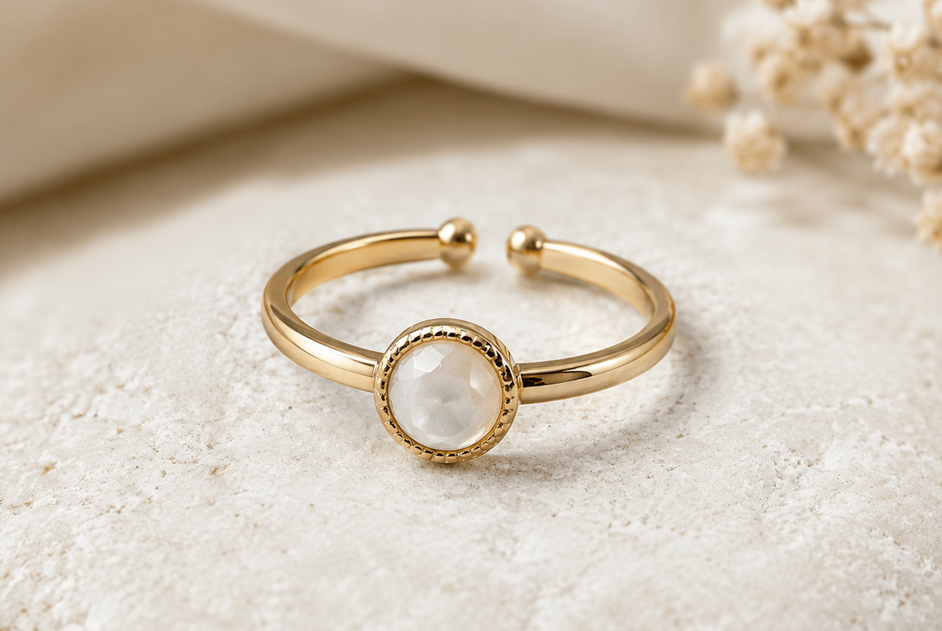 Adjustable Stone Ring